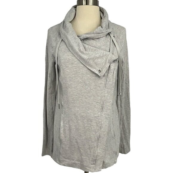 Lululemon Coast Easy Wrap Heathered Core Ultra Light Grey Jacket Size 4 Full Zip - Picture 1 of 10